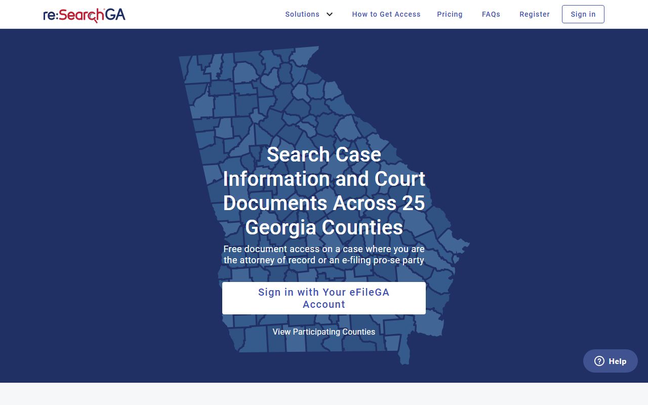Forsyth County court records case search on re:SearchGA portal