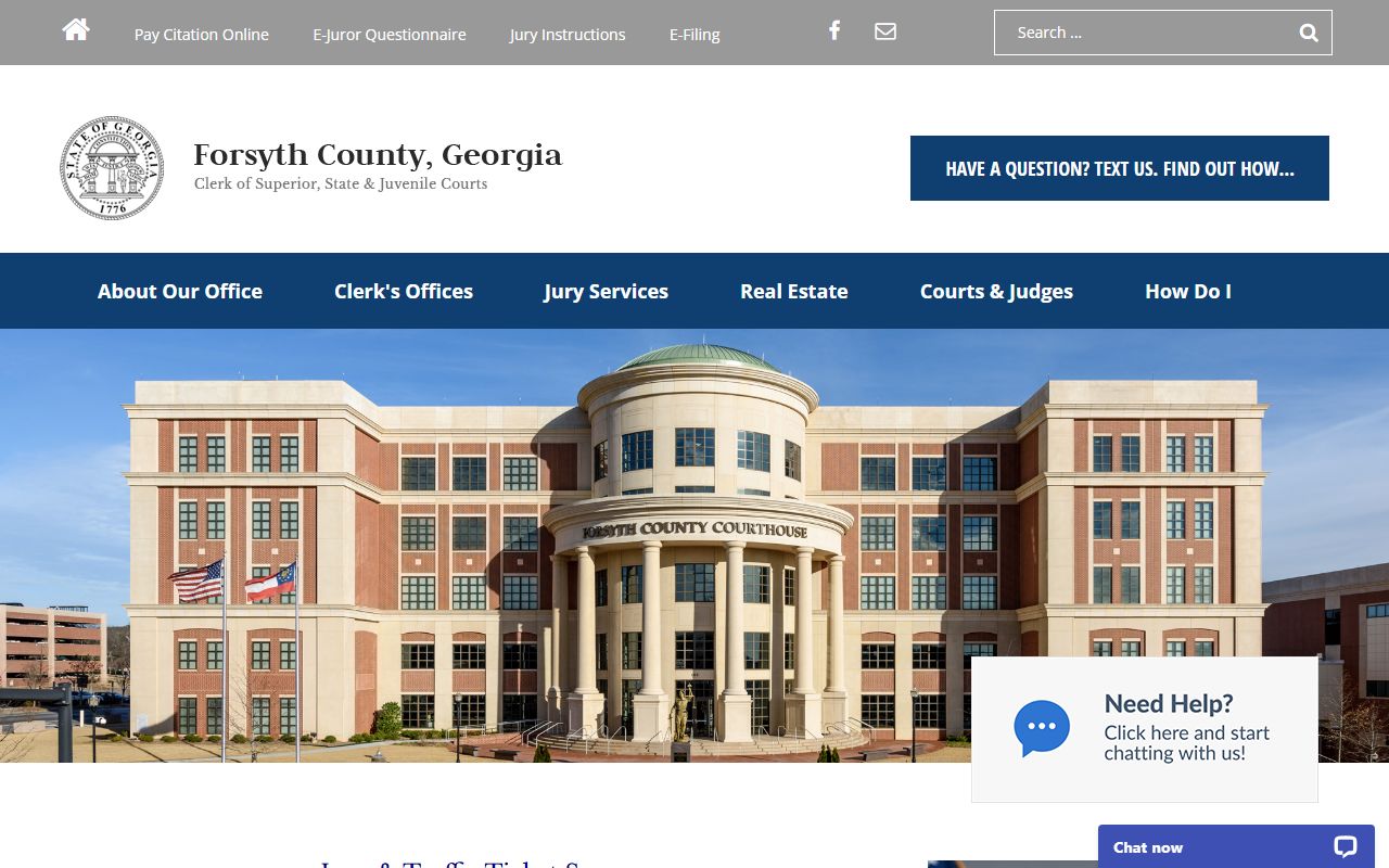 Forsyth County Clerk of Superior, State and Juvenile Courts homepage