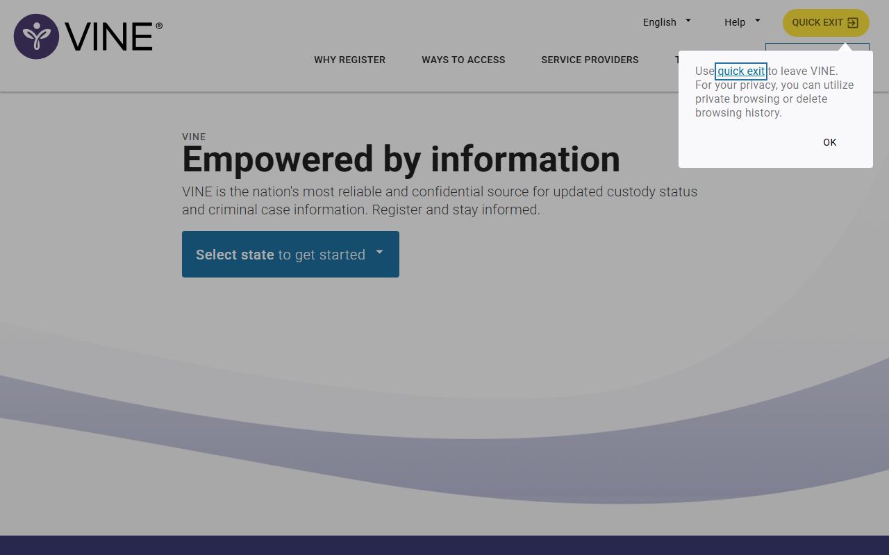 Forsyth County released inmates notifications through VINELink custody status alerts